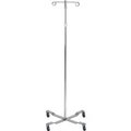 Drive Medical Drive Medical 13033 Economy Removable Top IV Pole, Chrome Plated Steel, 2 Hook, 40"- 82" Height 13033